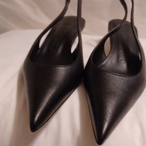 Stand Studio Black Pointed Slingback Heels